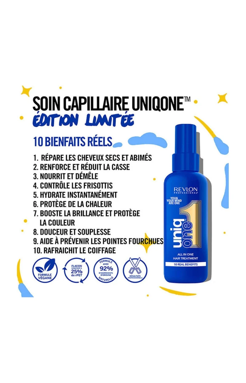 Soin sans rinçage 10 bienfaits - Uniq One - Tous types de cheveux - 150 ml