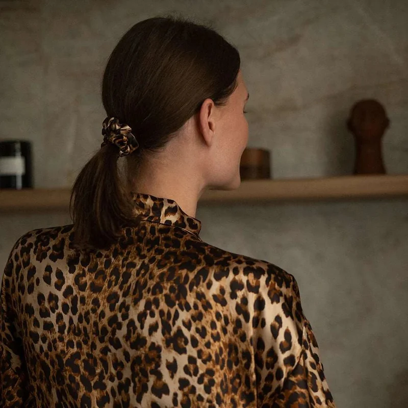Silk Scrunchie Leopard