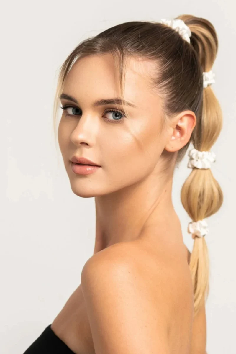 Bundle Mini Scrunchies Silk Weiß