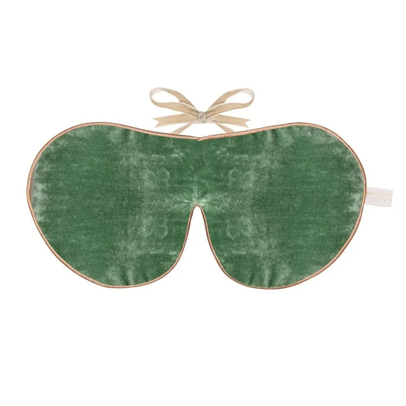 Velvet Lined Eye Mask Jade Silk Velvet