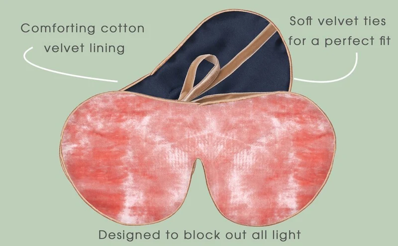 Velvet Lined Eye Mask Amethyst Silk Velvet