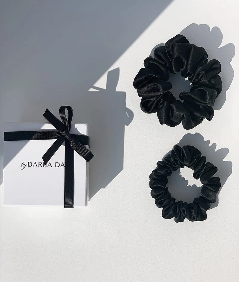 Silk Scrunchie Midnight Black