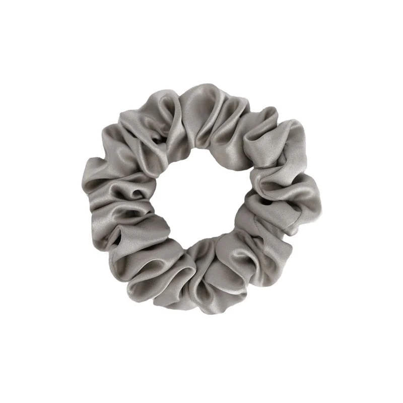 Silk Scrunchie Silver Grey