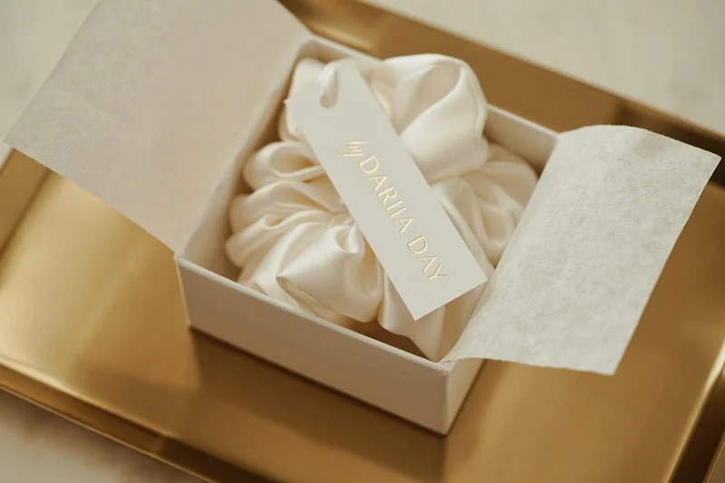Silk Scrunchie French Beige