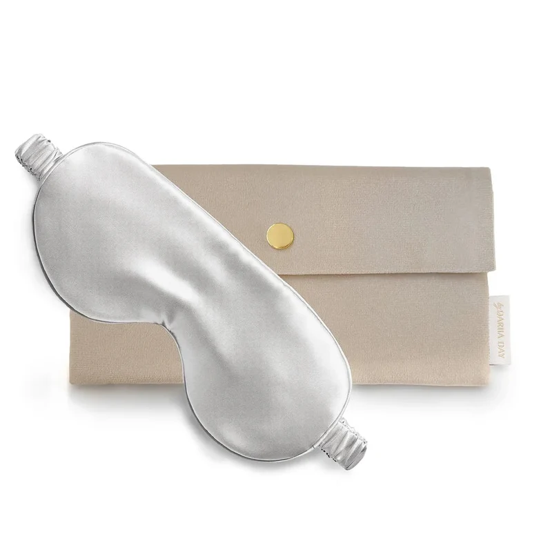 Silk Eye Mask Silver Grey