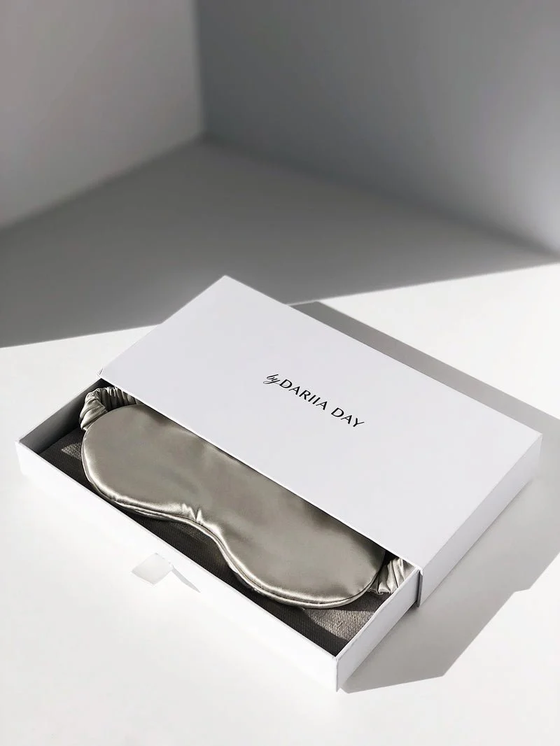 Silk Eye Mask Silver Grey