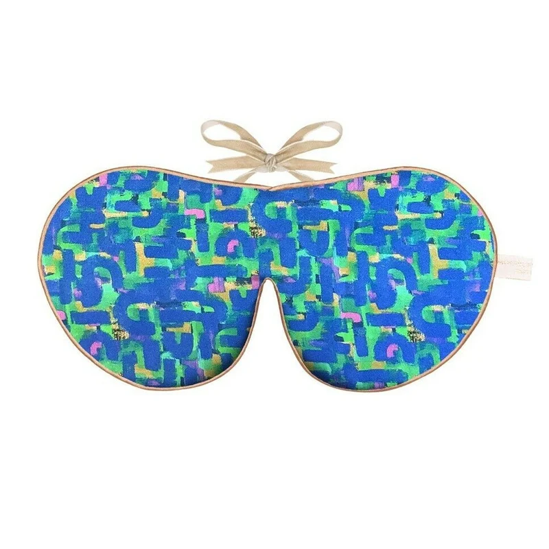 Printed Silk Lavender Eye Mask Abstract Liberty