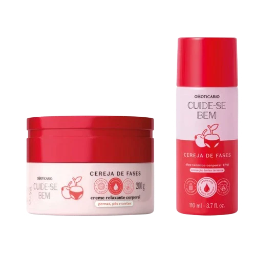Combo Cereja de Fases Creme Relaxante + Óleo Térmico Corporal