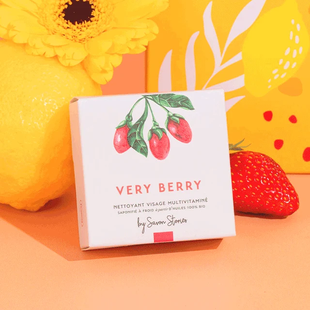 Nettoyant Visage Multivitaminé Vitamine E, Baies de Goji, Fraise & Grenade