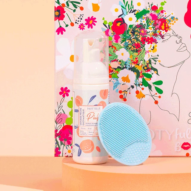 Mousse Visage Enzymatique Pêche Exfoliant Belle Peau + Votre Biotyfull Brosse Nettoyante Visage
