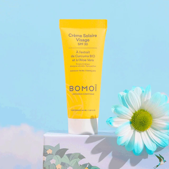 Crème Solaire Visage SPF30 à l'Extrait de Curcuma