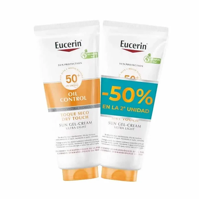 Eucerin Solare Gel crema tocco secco SPF50+ Duplo 2x200 ml — Gel crema solare