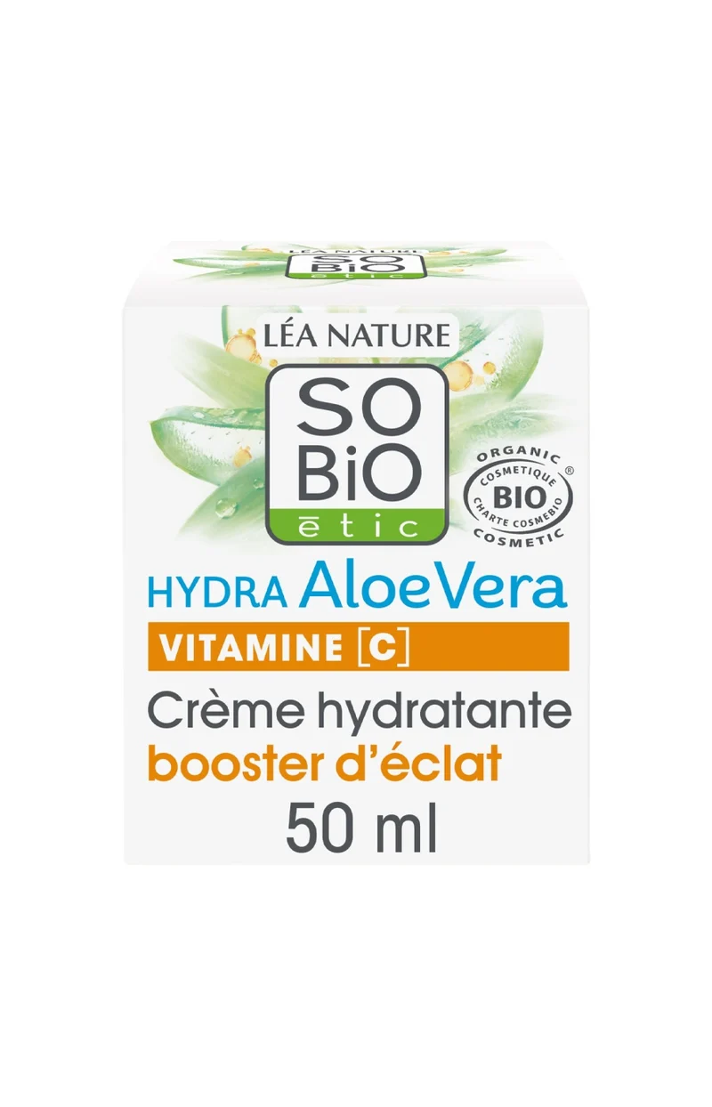 Crème hydratante booster d'éclat - Aloe vera & vitamine C - Visage - 50 ml
