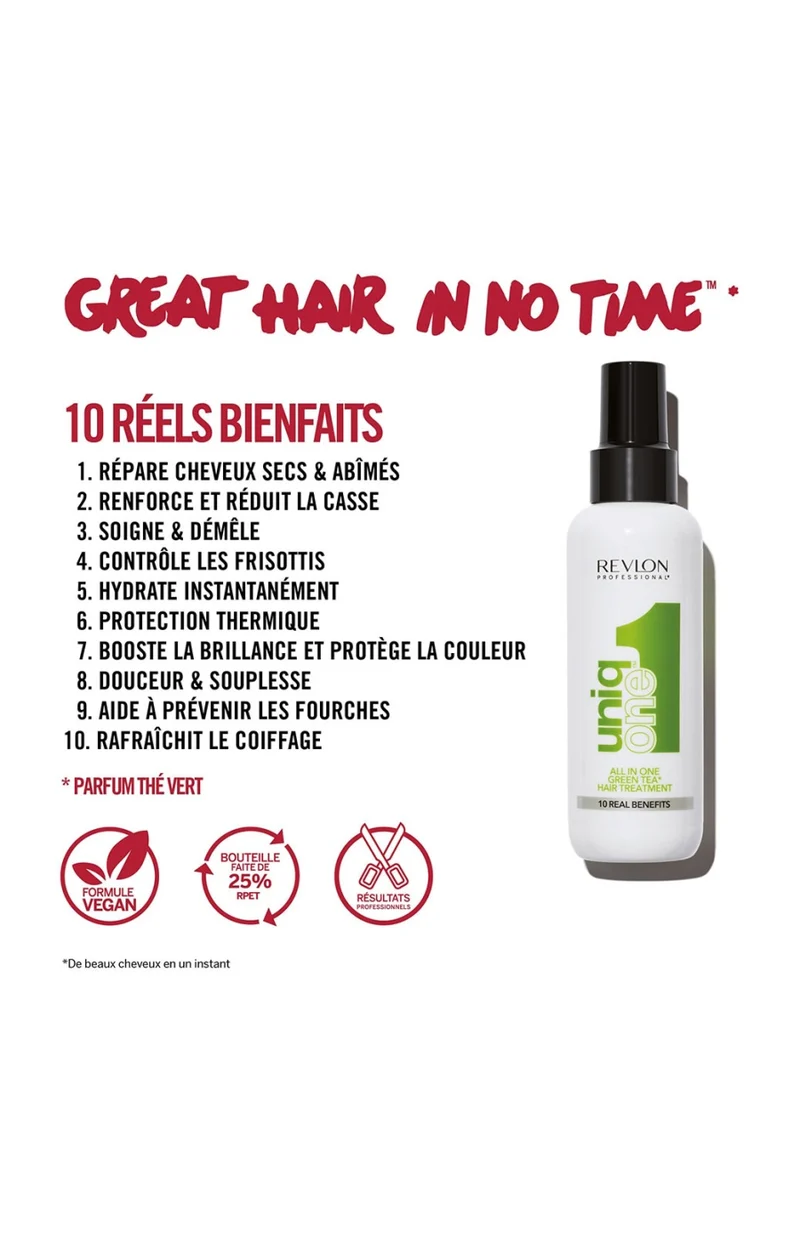 Spray nourrissant 10-en-1 - UniqOne - Thé vert - Cheveux - 150 ml