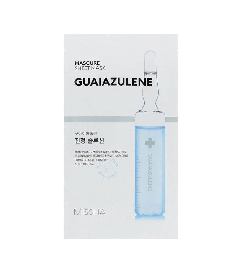 Missha Mascure Guaiazulene Maschera Tessuto Lenitiva 28ml — Maschera viso in tessuto