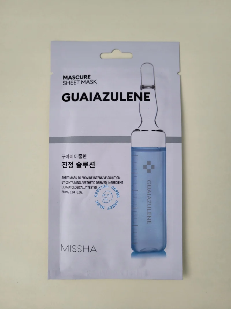 Missha Mascure Guaiazulene Maschera Tessuto Lenitiva 28ml — Maschera viso in tessuto