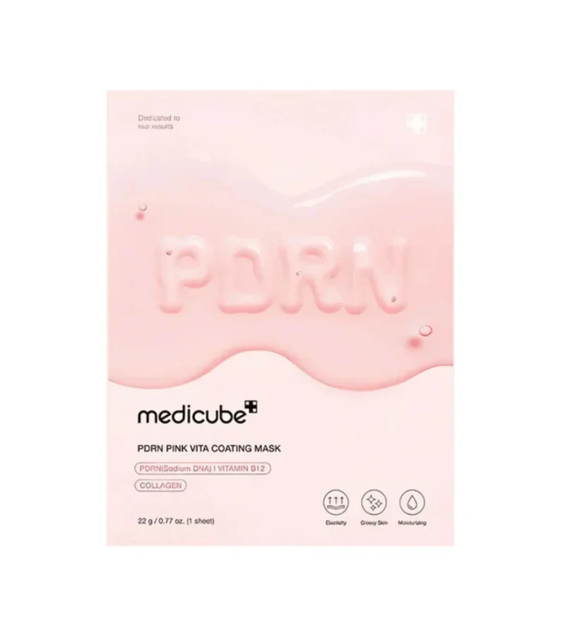 Medicube PDRN Pink Vita Coating Maschera 22g — Maschera in tessuto