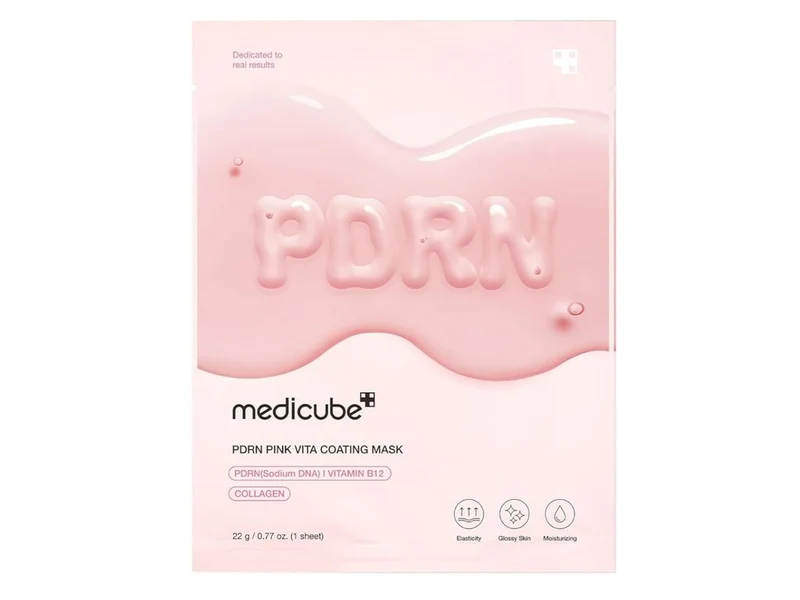 Medicube PDRN Pink Vita Coating Maschera 22g — Maschera in tessuto