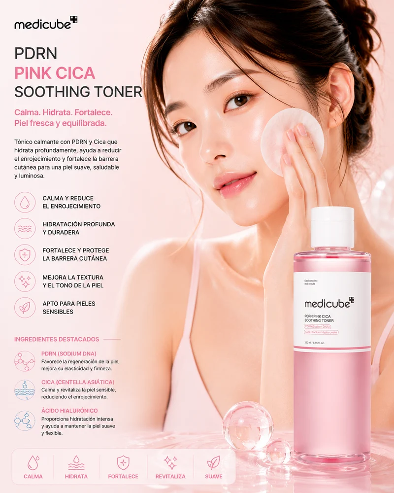 Medicube PDRN Pink Cica Tonico Idratante Illuminante 250ml — Tonico viso