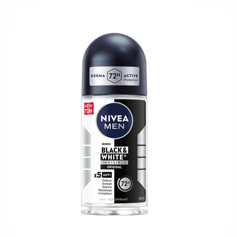 Nivea Uomo Nero & Bianco Invisible Deodorante roll-on 50 ml — Deodorante