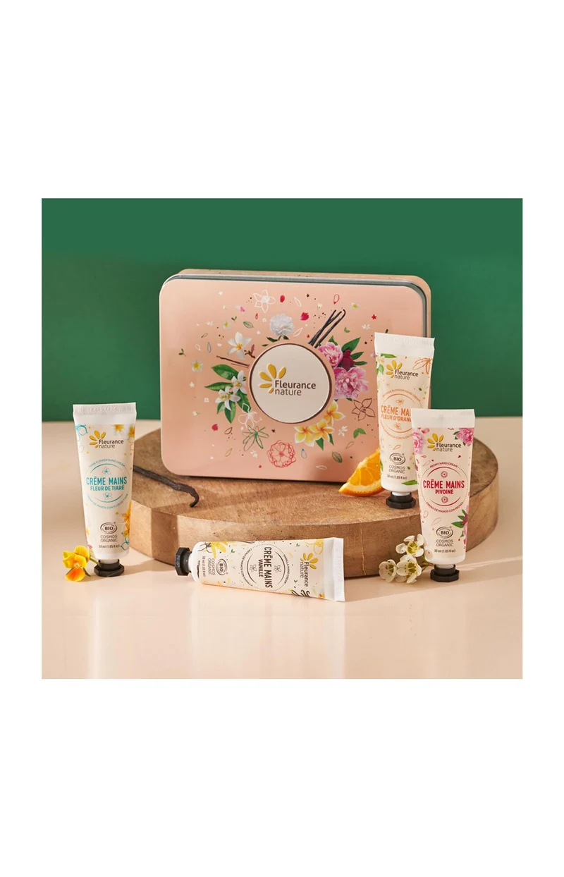 Coffret crèmes hydratantes bio mains - Evasion florale - 4 x 30 ml