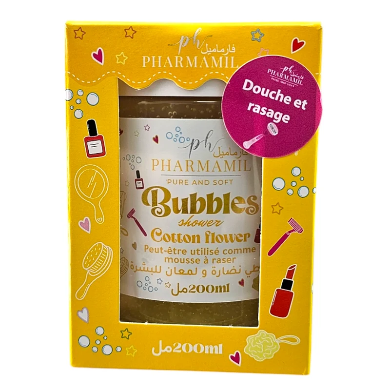 Pharmamil Crème Douche Et Rasage Pure And Soft Bubbles Gotton Ilower