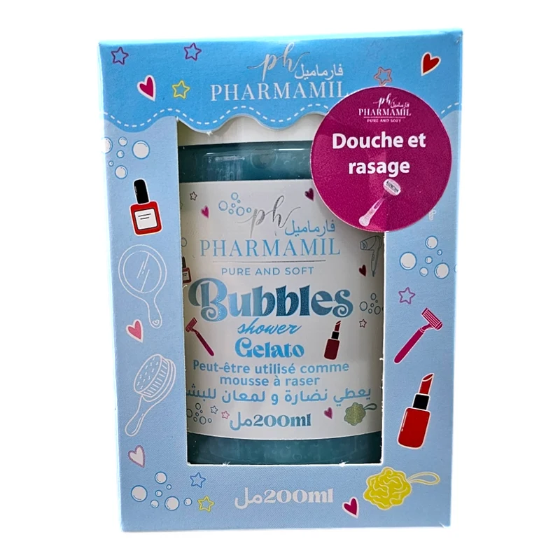 Pharmamil Crème Douche Et Rasage Pure And Soft Bubbles Gelato