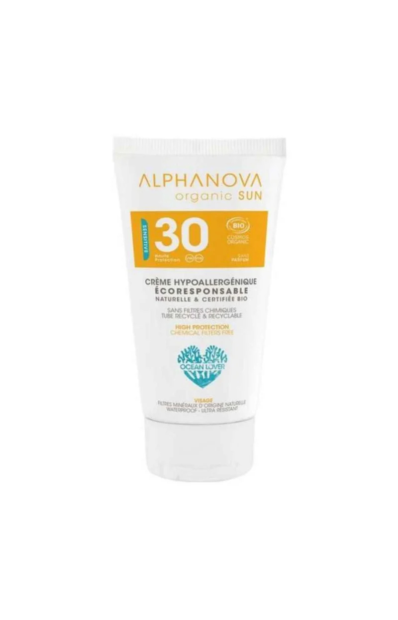 Crème solaire hypoallergénique SPF30 bio - 50 g