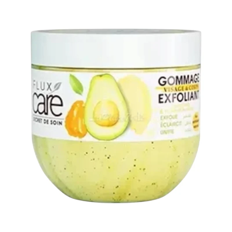 Flux Care Secret De Soin Gommage Exfoliant Visage &Corps Curcuma &Huile D'Avocat Exfolie Détoxifie Régénére