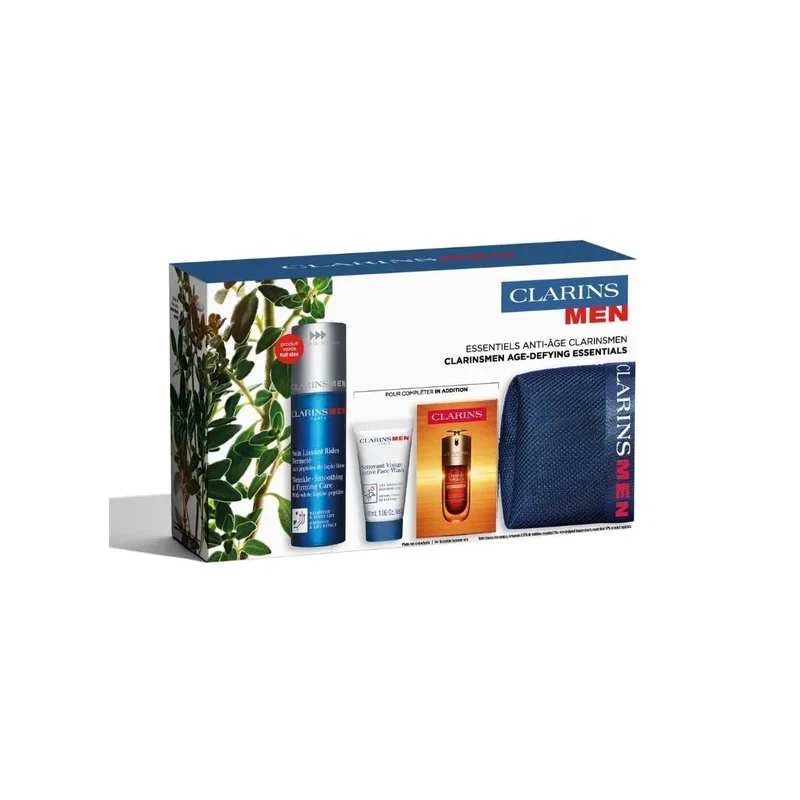 Clarins Uomo gel crema antietà e compattezza cofanetto 4 pezzi — Cofanetto viso uomo