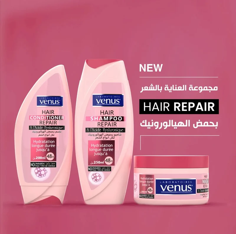 Venus Hair Conditioner Repair Al'Acide Hyaluronique Hydratation Longue Durée Jusqu
