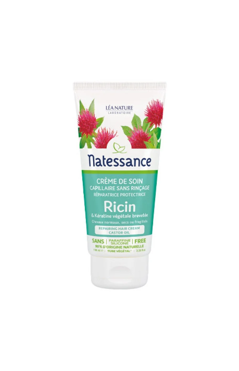 Crème de soin - Huile de ricin - Cheveux normaux, secs à fragilisés - 100 ml