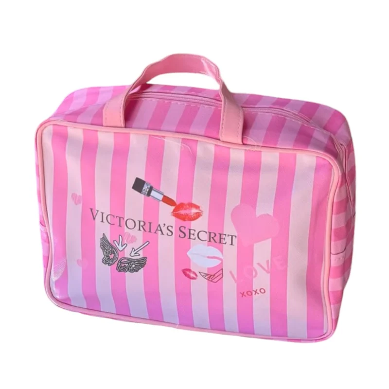 Trousse De Toilette Victoria'S Secret - Motif Logo Denim Style Chic Et Tendance Cœur