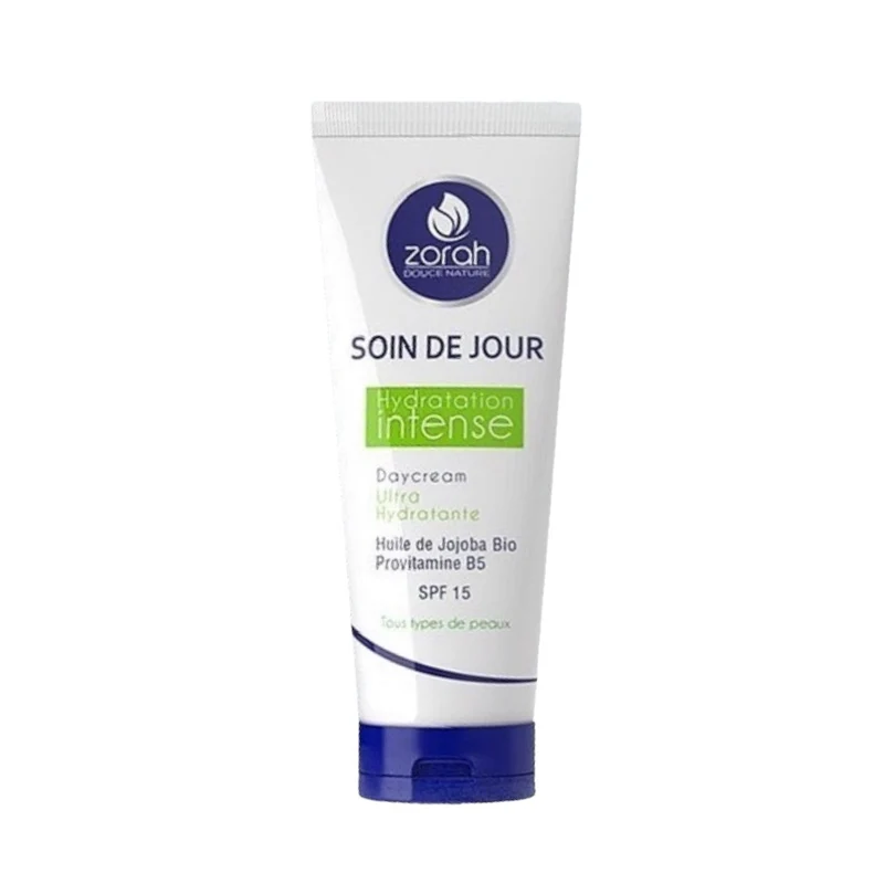 Zorah Crème De Jour Hydrataion Intese Ultra Hydratante Huile De Jojoba Bio Provitamine B5 Spf 15 Tous Types De Peaux