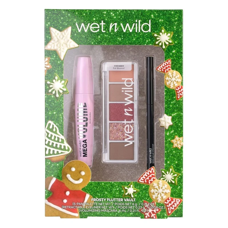 Wet n Wild Frosty Flutter Set Eyeliner + Mascara + Palette Ombretti 5 Tonalità — Cofanetto Makeup