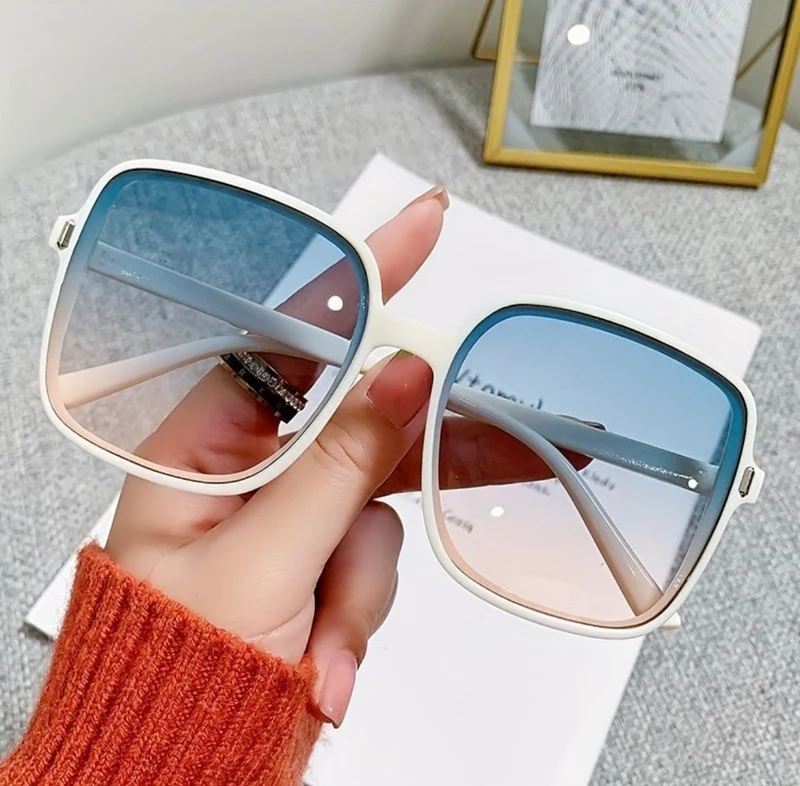 Grandes Montures De Lunettes À La Mode Pour Femmes Lunettes Décontractées À Dégradé De Couleurs