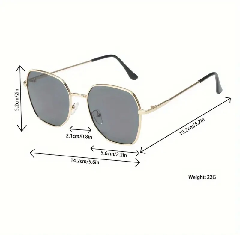 Lunettes De Mode Rétro Carrées Avec Protection Uv - Verres Dégradés Monture Métallique