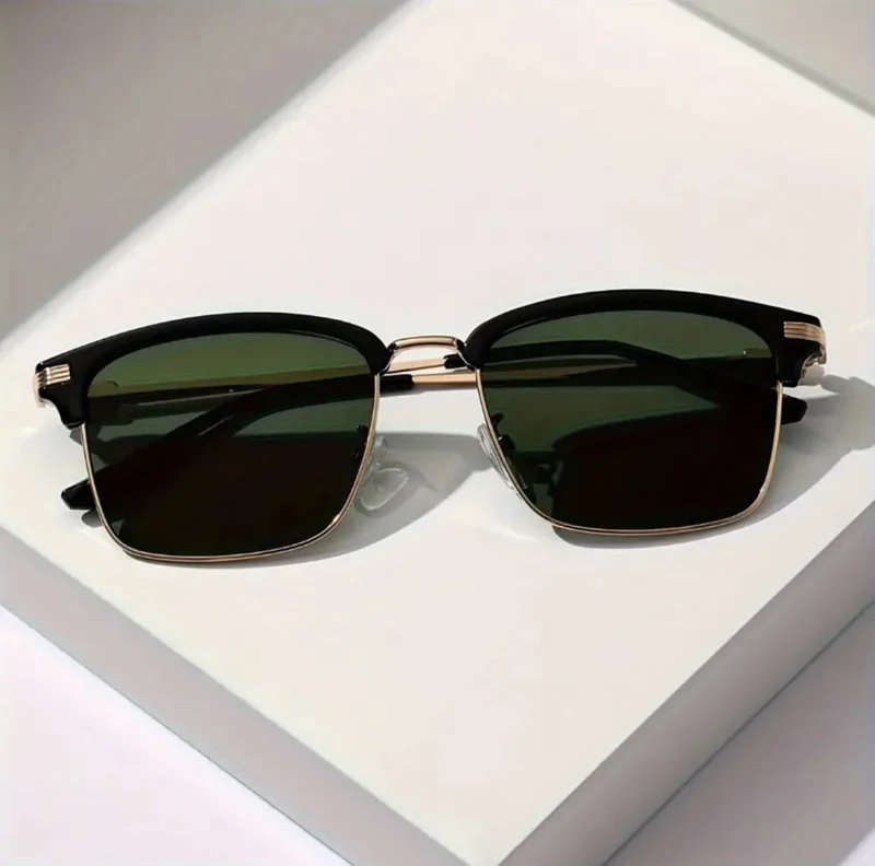 Lunettes Carrées Tendance Pour Hommes Et Femmes - 1 Paire De Verres En Polycarbonate Monture En Métal Antireflet Lunettes Décontractées