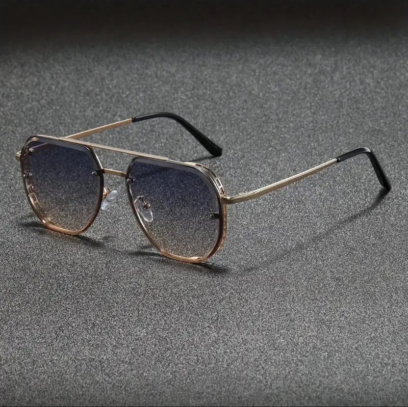 Paire De Lunettes Décoratives Rétro À Double Faisceau Pour Hommes
