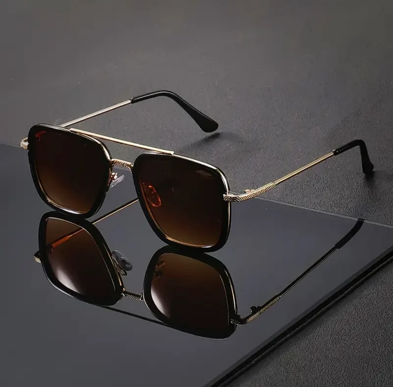 Paire De Lunettes Décoratives Rétro À Double Faisceau Pour Hommes