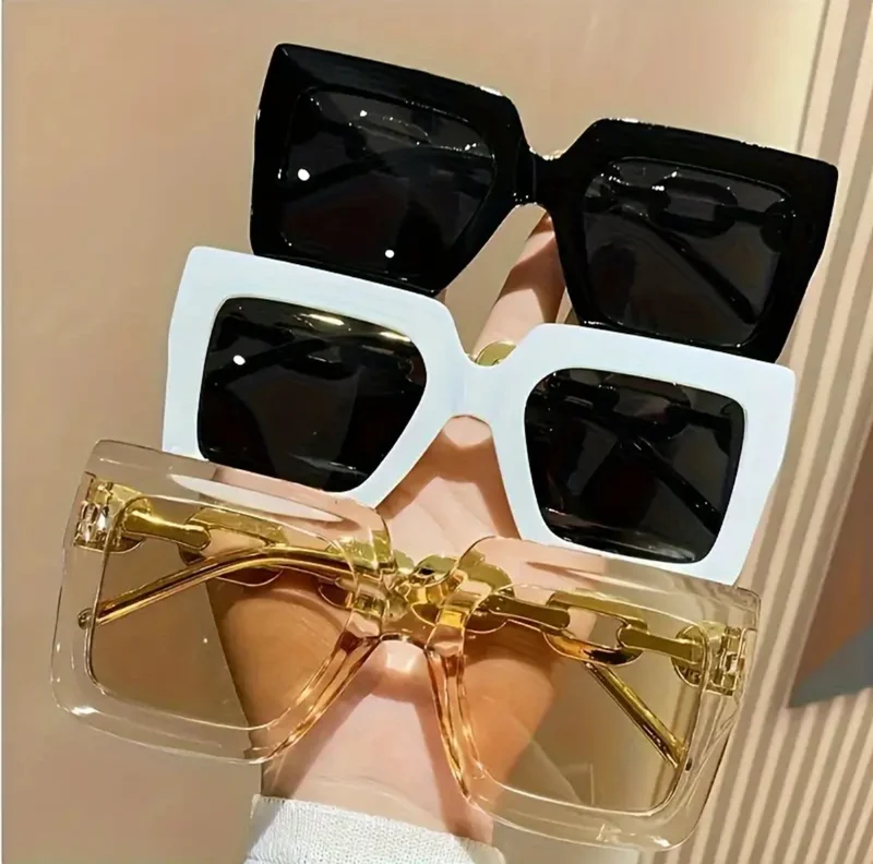 Paires De Grandes Lunettes De Soleil Carrées À La Mode Pour Femmes Et Hommes Nuances De Bonbons Décontractées Pour Les Vacances Et Les Fêtes Sur La Plage