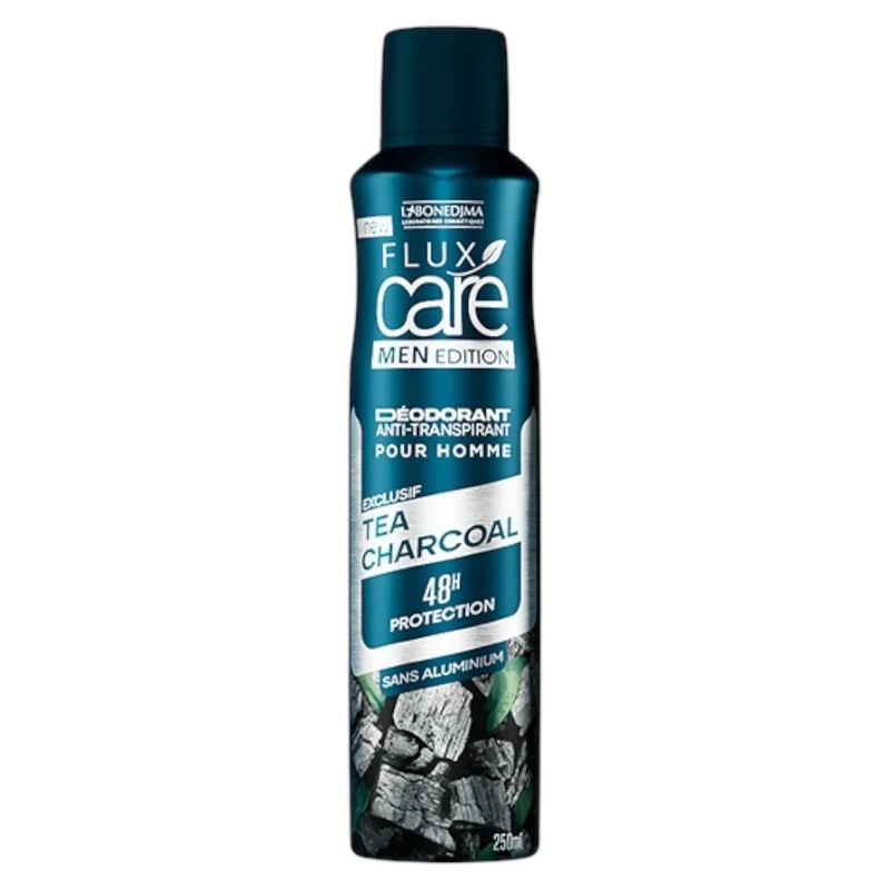 Flux Care Men Edition Déodorant Anti-Transpirant Pour Homme Tea Charcoal 48H