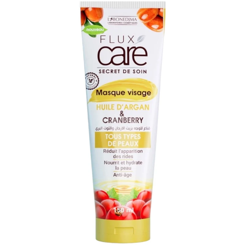 Flux Care Masque Visage Huile D'Argan Cranberry Tous Types De Peaux