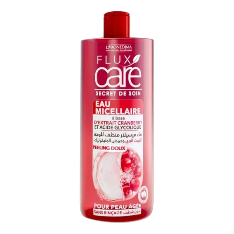 Flux Care Secret De Soin Eau Micellaire D'Extrait De Cranberry Et Acide Glycolique