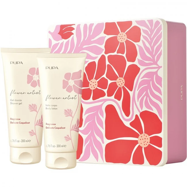 Pupa Flower Artist Kit Delicate Coquelicot Latte Doccia 200 ml + Latte Corpo 200 ml — Set Corpo