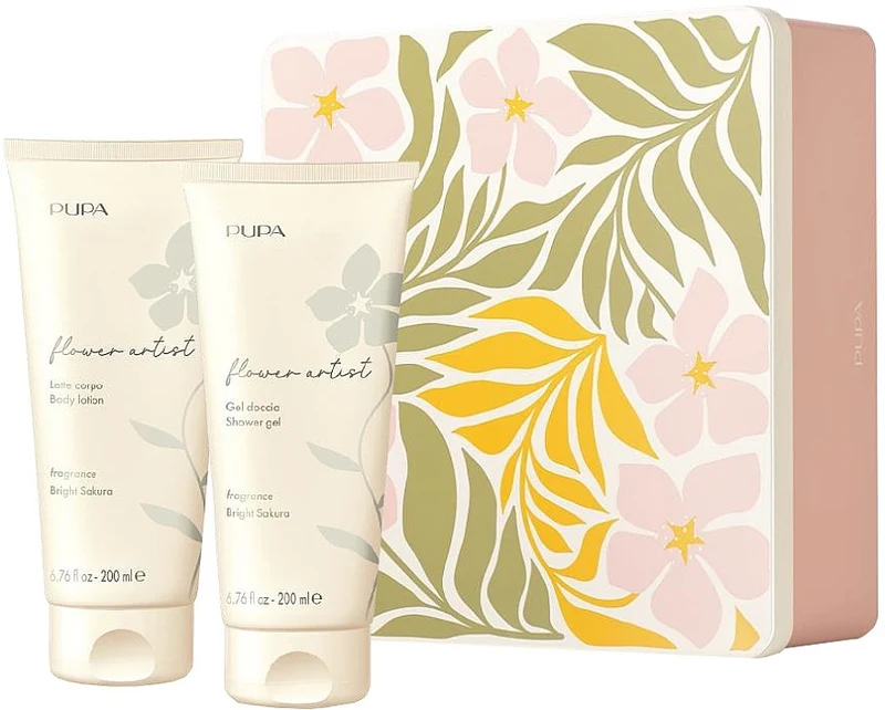 Pupa Flower Artist Bright Sakura Latte Doccia 200 ml + Latte Corpo 200 ml — Kit Corpo