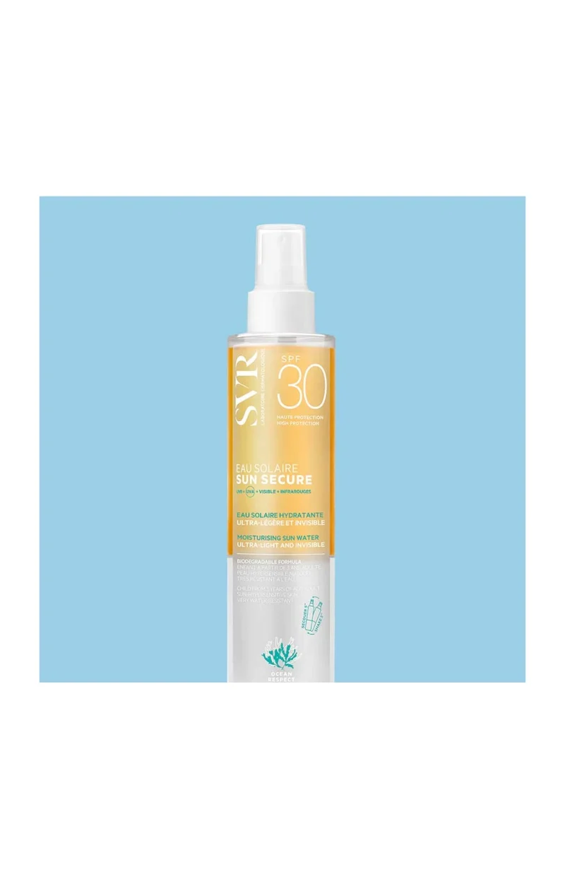 Eau solaire SPF 30 - Sun Secure - Niacinamide & vitamine E - Visage & corps - 200 ml