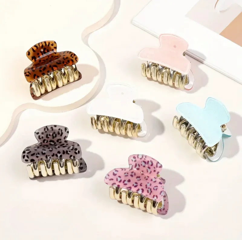 Pinces À Cheveux Imprimées Florales Style Mignon Et Doux Forme Ovale Matériau Pvc Multicolore