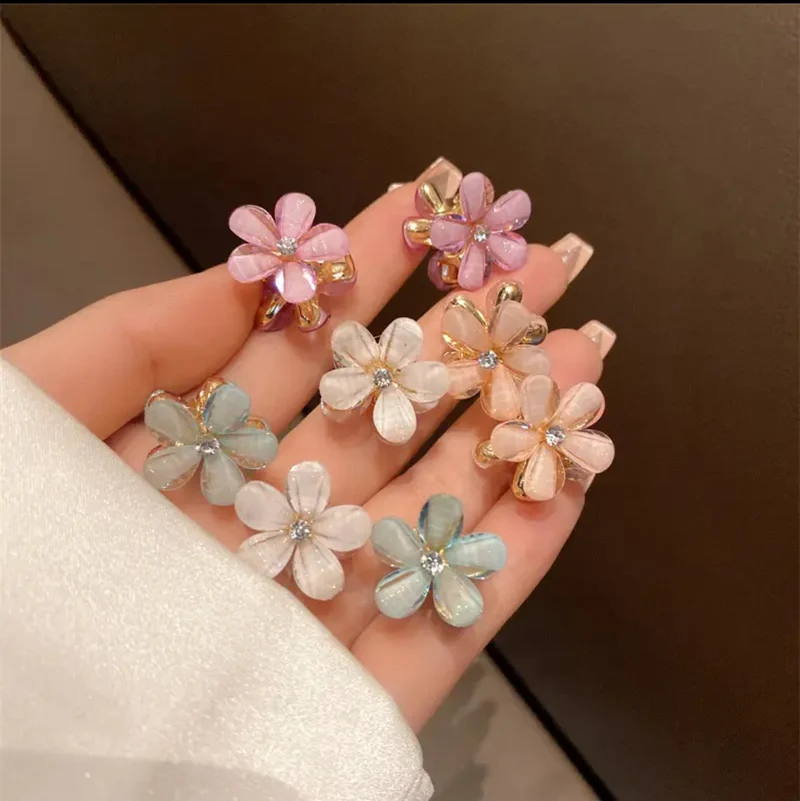 Mini Pinces À Cheveux En Forme De Fleur D'Opale 3Pcs