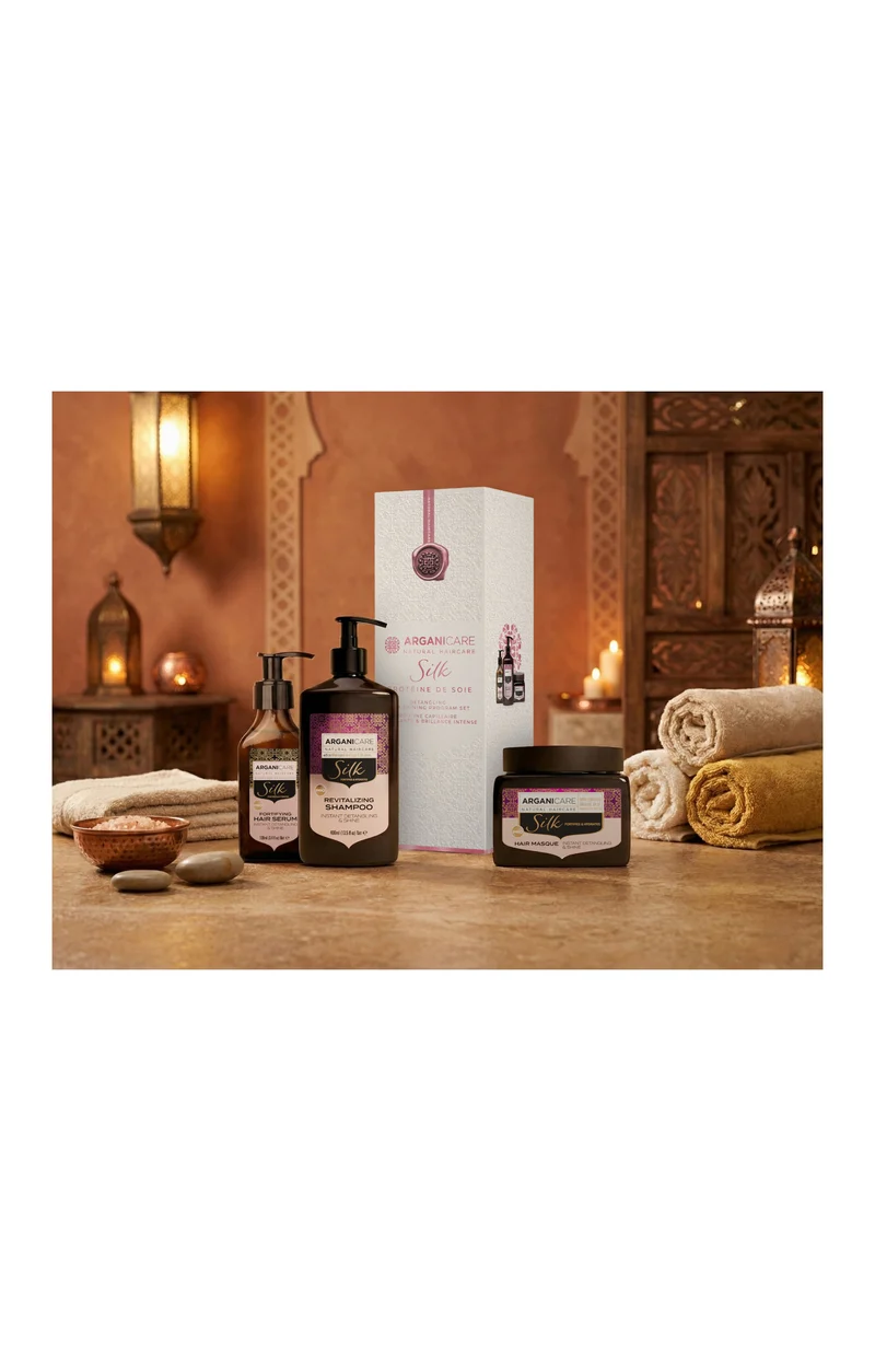 Coffret lissant & brillance - Protéine de soie - Cheveux secs & abîmés - 3 produits